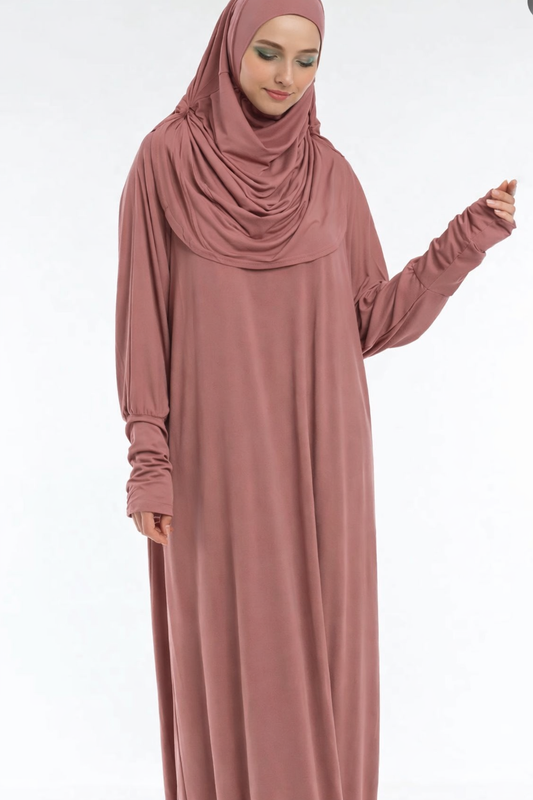 Tek parça Namaz elbisesi Gül kurusu