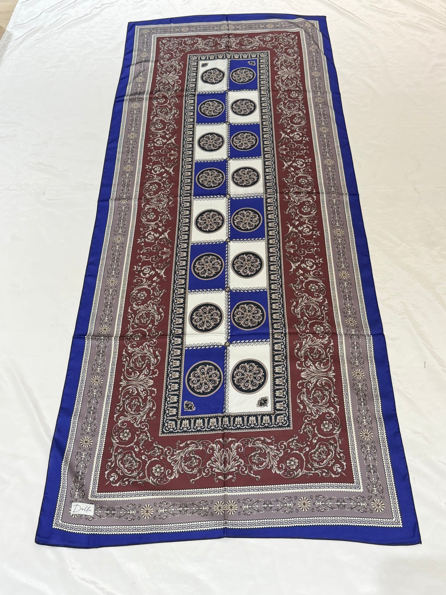 Silk Touch Serisi Mor & Bordo Klasik Desenli Şal
